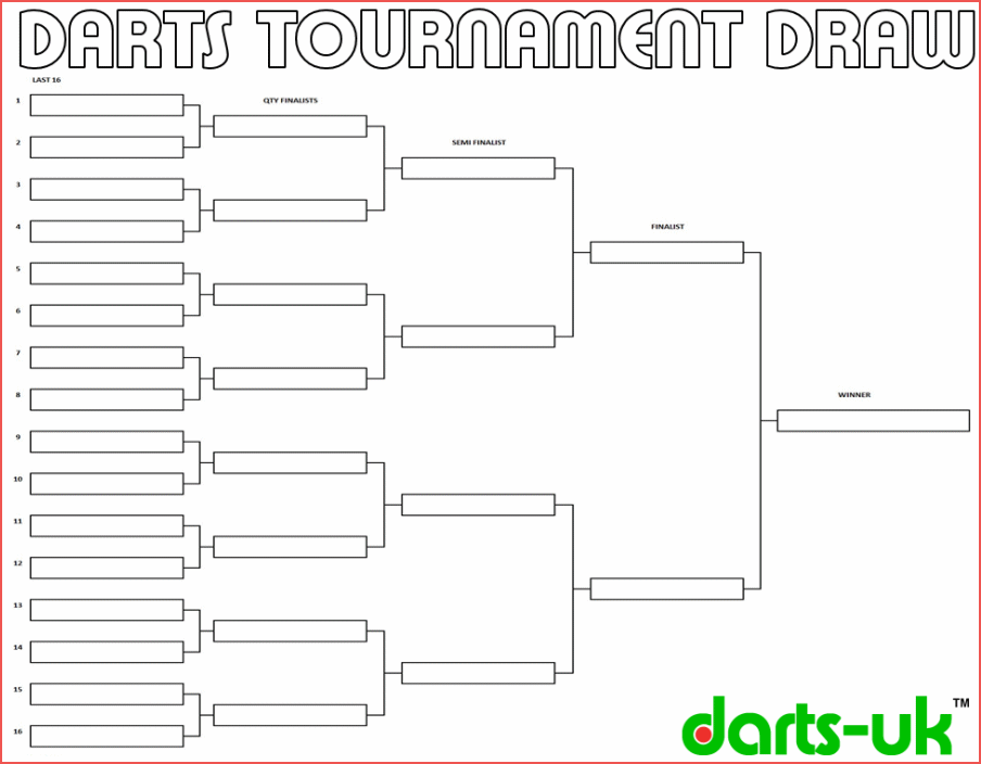 Dart Tournament Draw Sheet